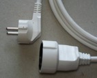 Verlngerungsleitung, 3m, Stecker auf Buchse, 1.5 qmm, wei