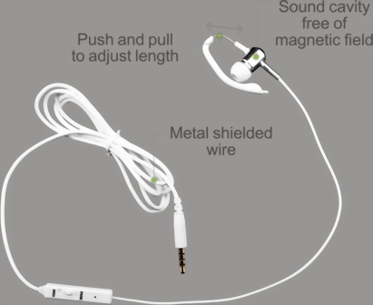 Headset i-Brain Mono Hook mit 3,5 mm Klinkenstecker (4-polig) fr iPhone, Samsung, Huawei, LG etc.